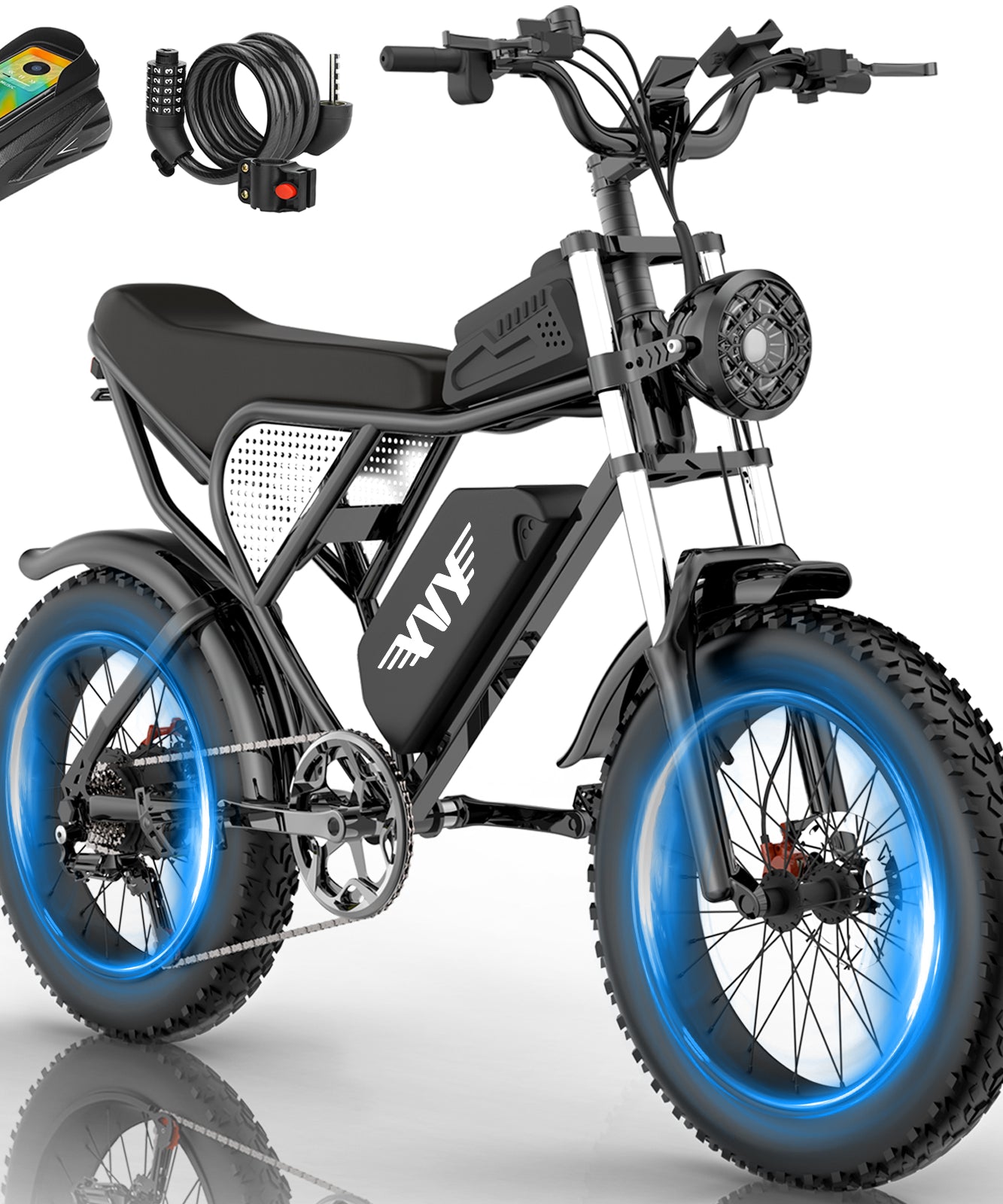 YVY Upgraded Q20 1500W Fat Tire Electric Bicycle